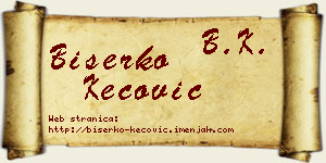 Biserko Kecović vizit kartica